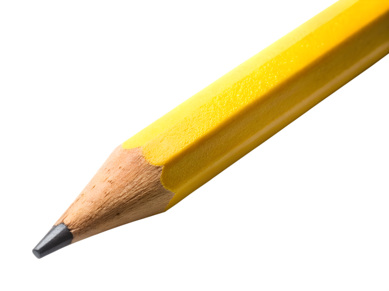 A Closeup of a Yellow Pencil, Cut Out png