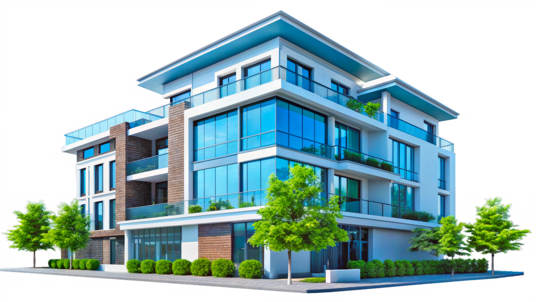 A Bluish Architectural Building in a City Neighborhood png