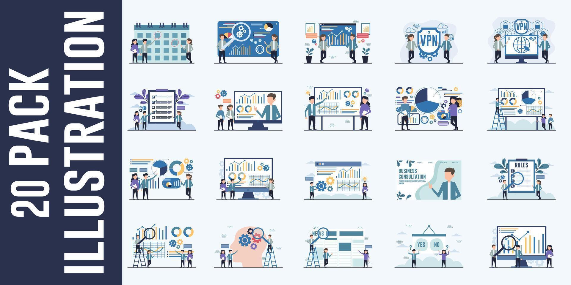 Set of flat design concepts for business and finance vector