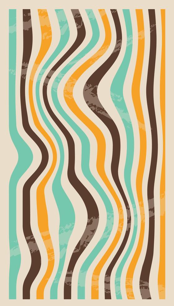 Abstract retro groovy background. texture vertical illustration for design, funky wallpaper for posters, cards, social media templates, posts, banners, decor . vector