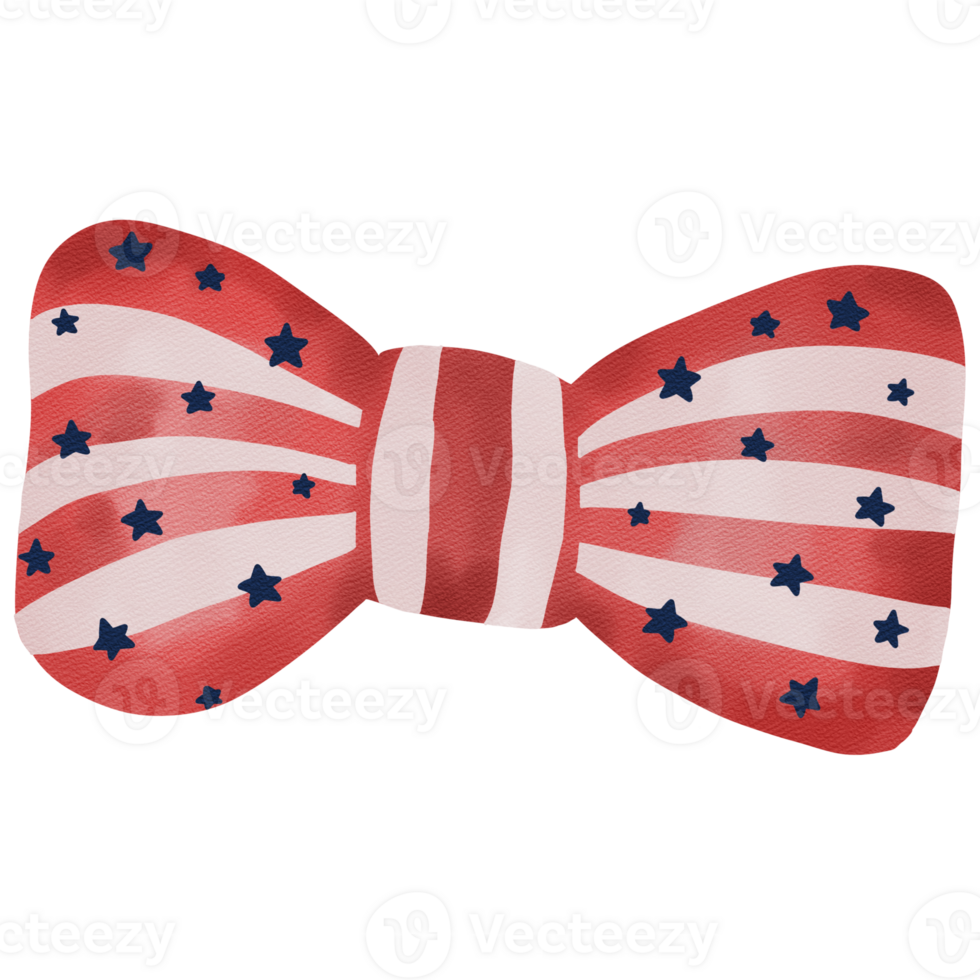 Bow tie in American flag colors red, white and blue. png
