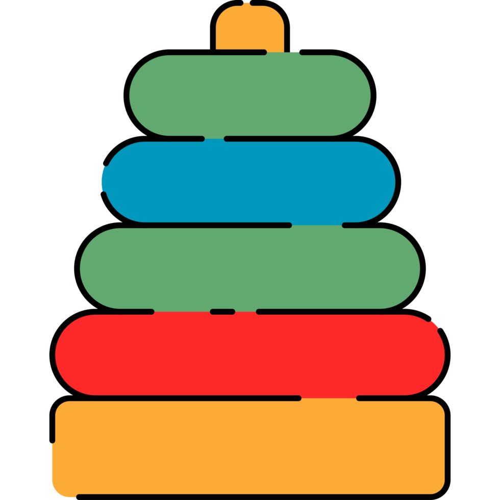 Cute Stacked Donut Rings Pyramid for Kids Isolated Transparent Background png