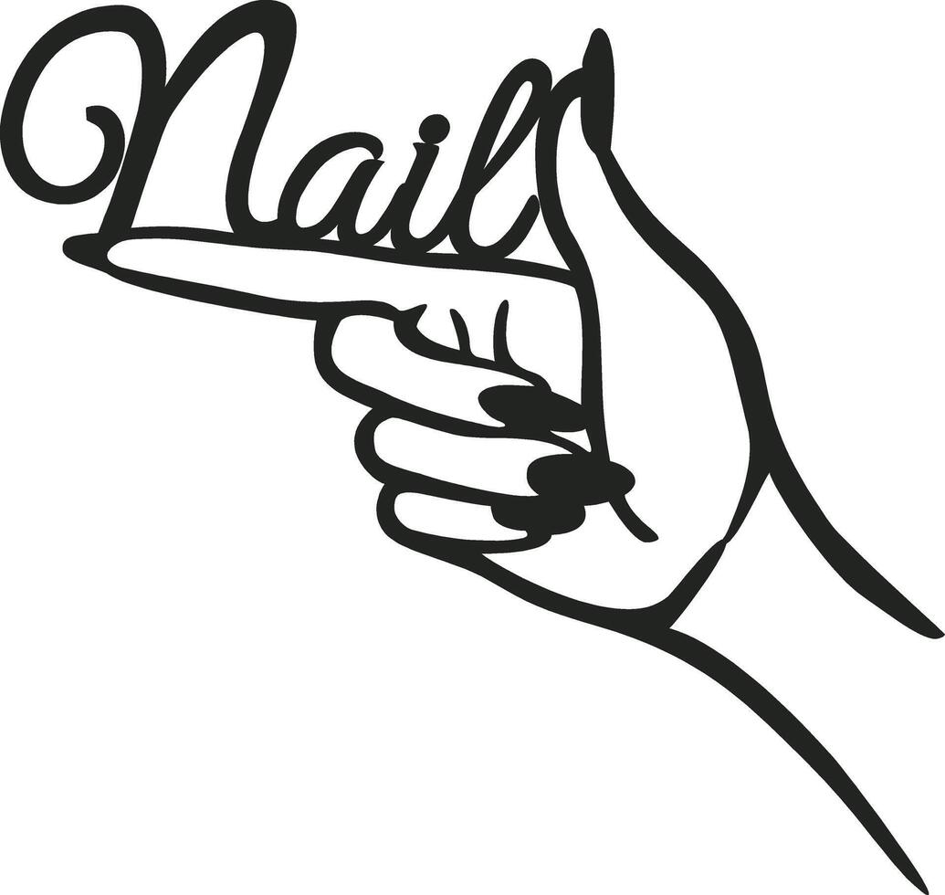 Manicure Print. Illustration of a nail salon. Picture on the wall. Nail salon logo. vector