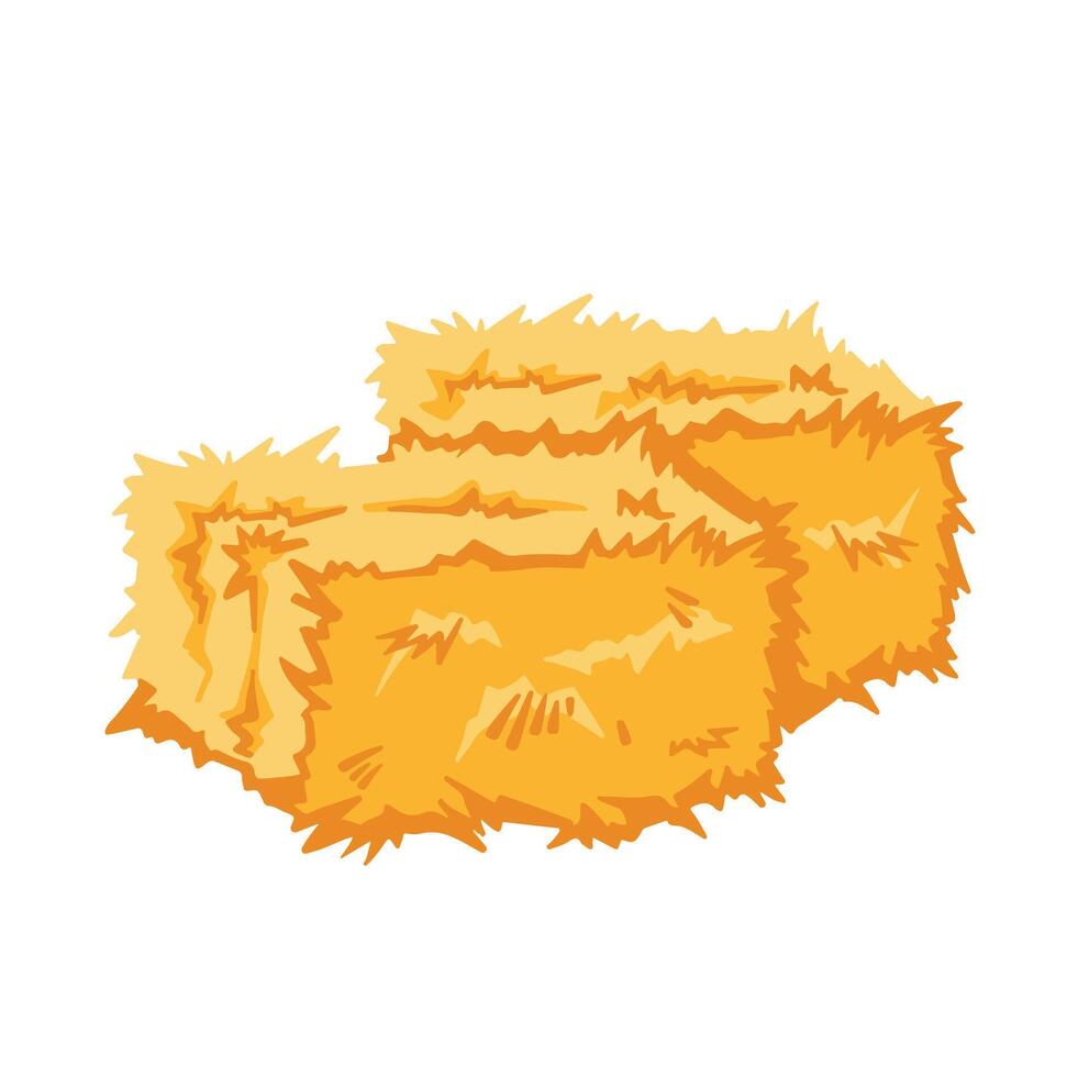 Compressed bales with hay color symbol. illustration vector
