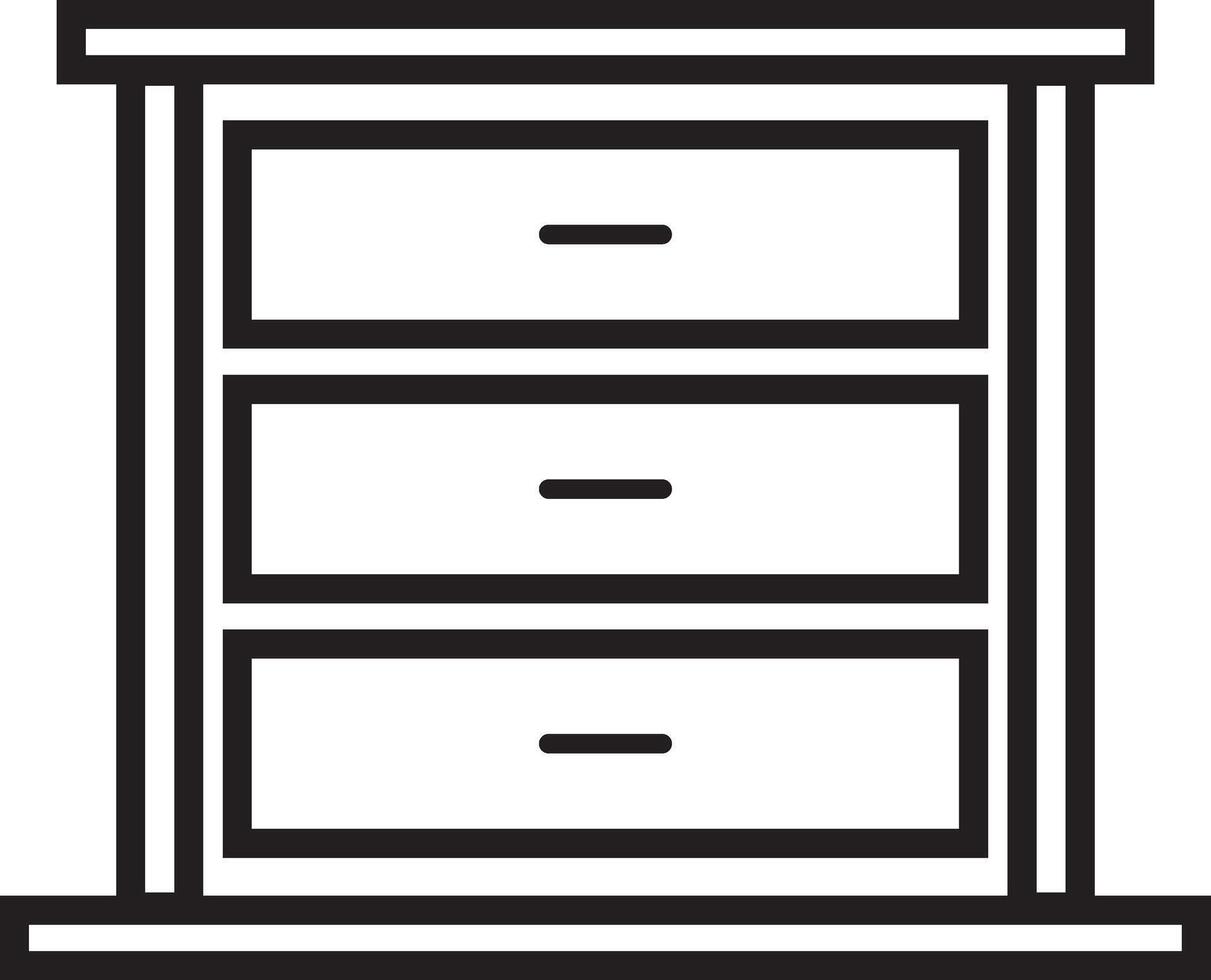 small storage cupboard flat icon, line art, and bundle vector