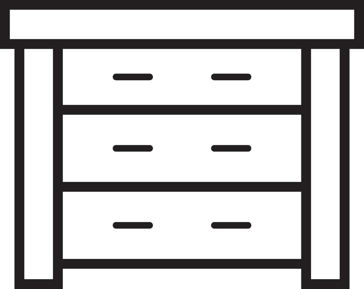 small storage cupboard flat icon, line art, and bundle vector