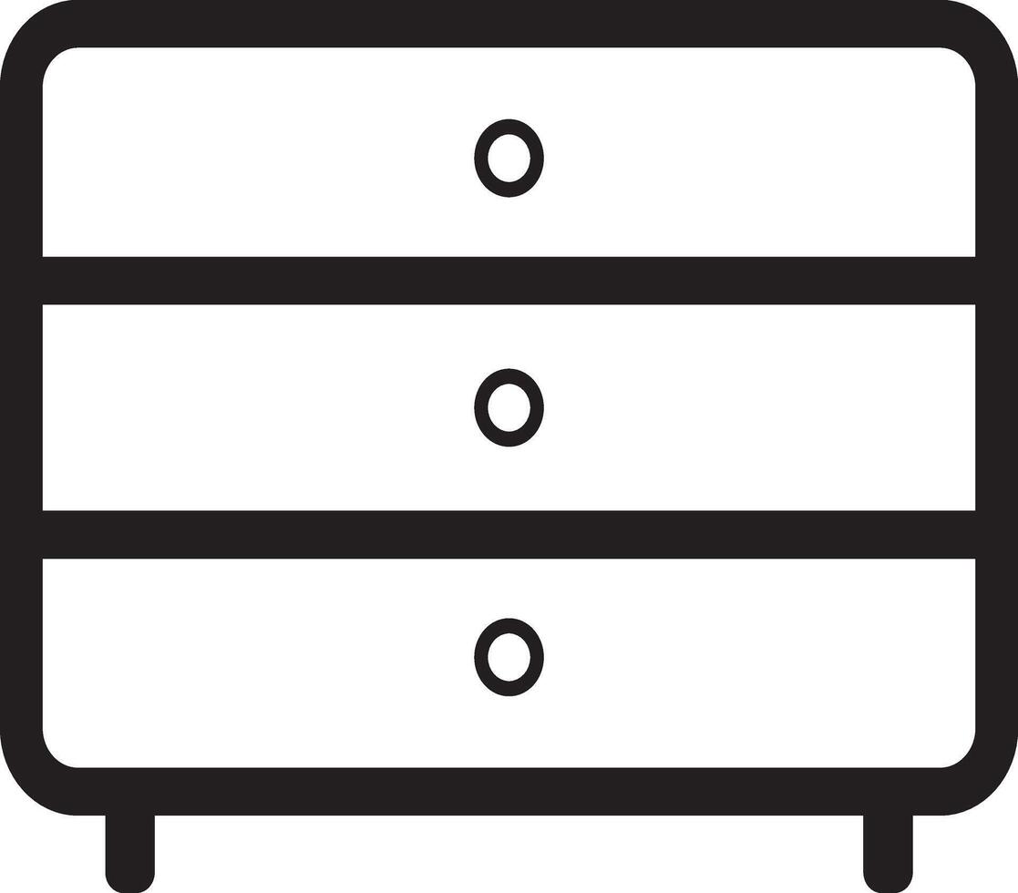 small storage cupboard flat icon, line art, and bundle vector