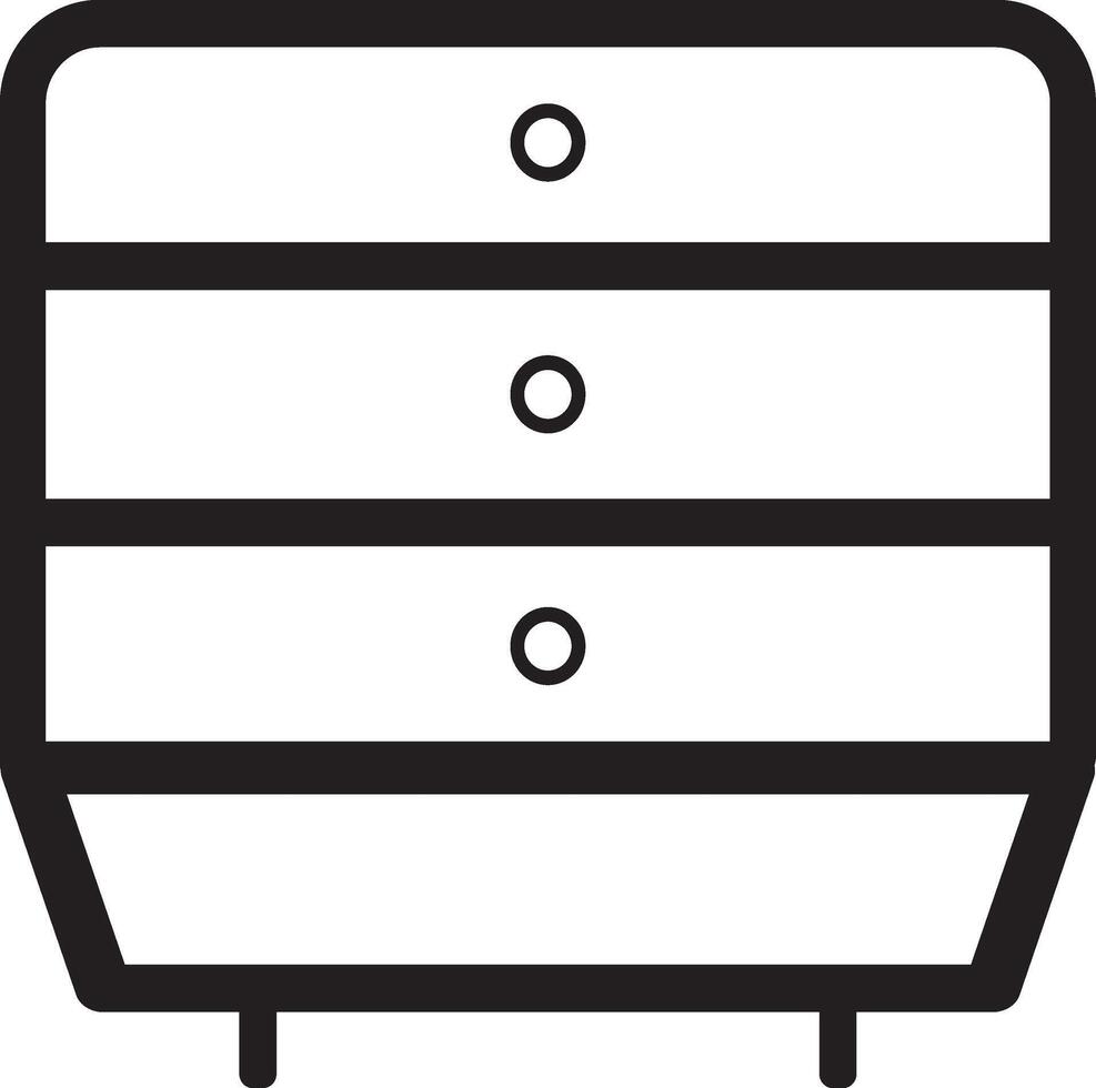 small storage cupboard flat icon, line art, and bundle vector