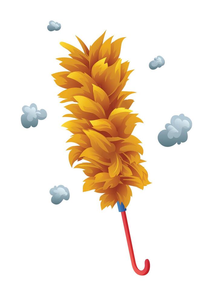 Feather duster illustration. Cartoon isolated on white background vector