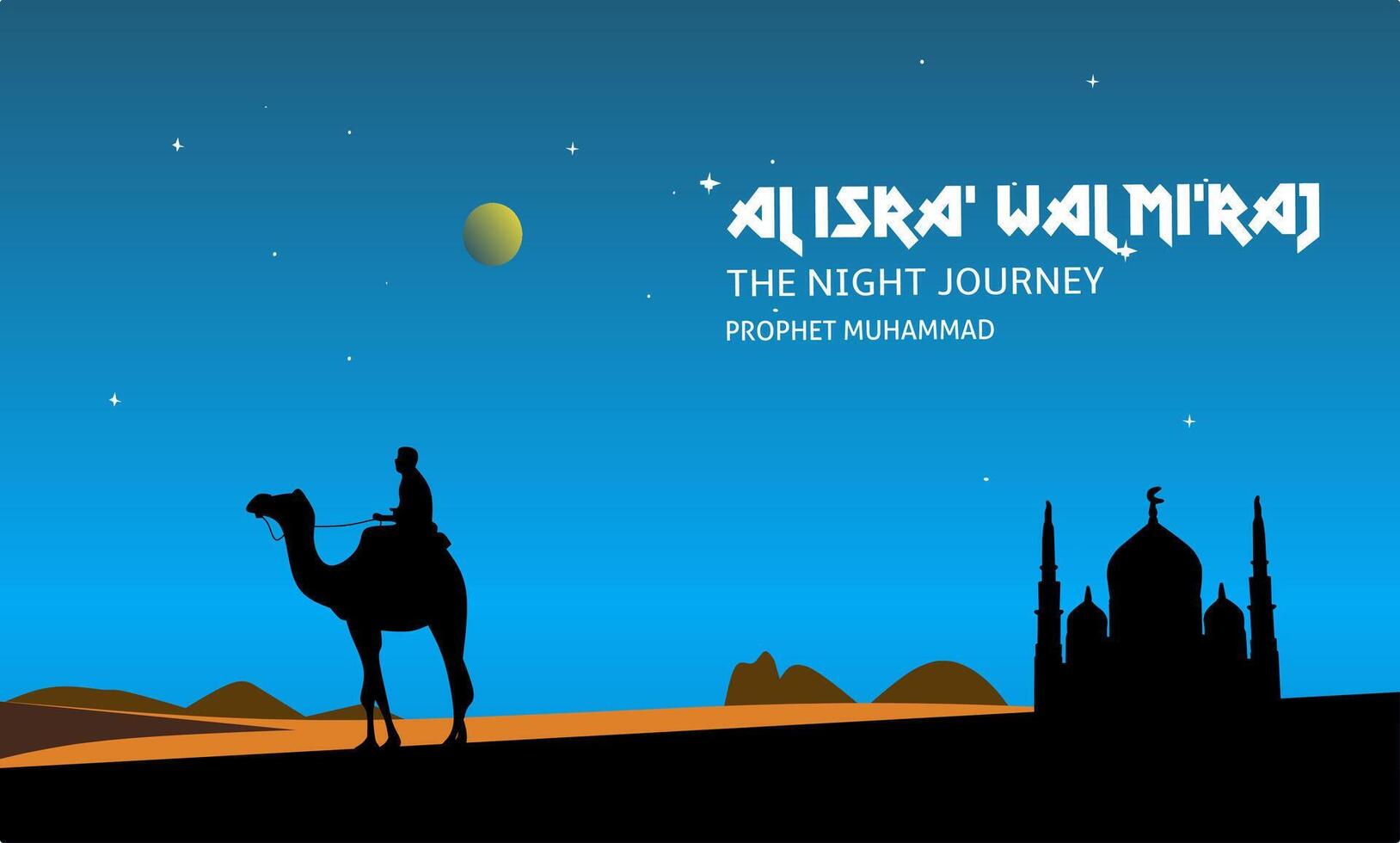 isra miraj, concept in flat design. posters, social media, and banners vector