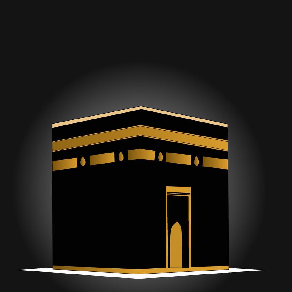 kaaba in mecca, saudi arabia vector