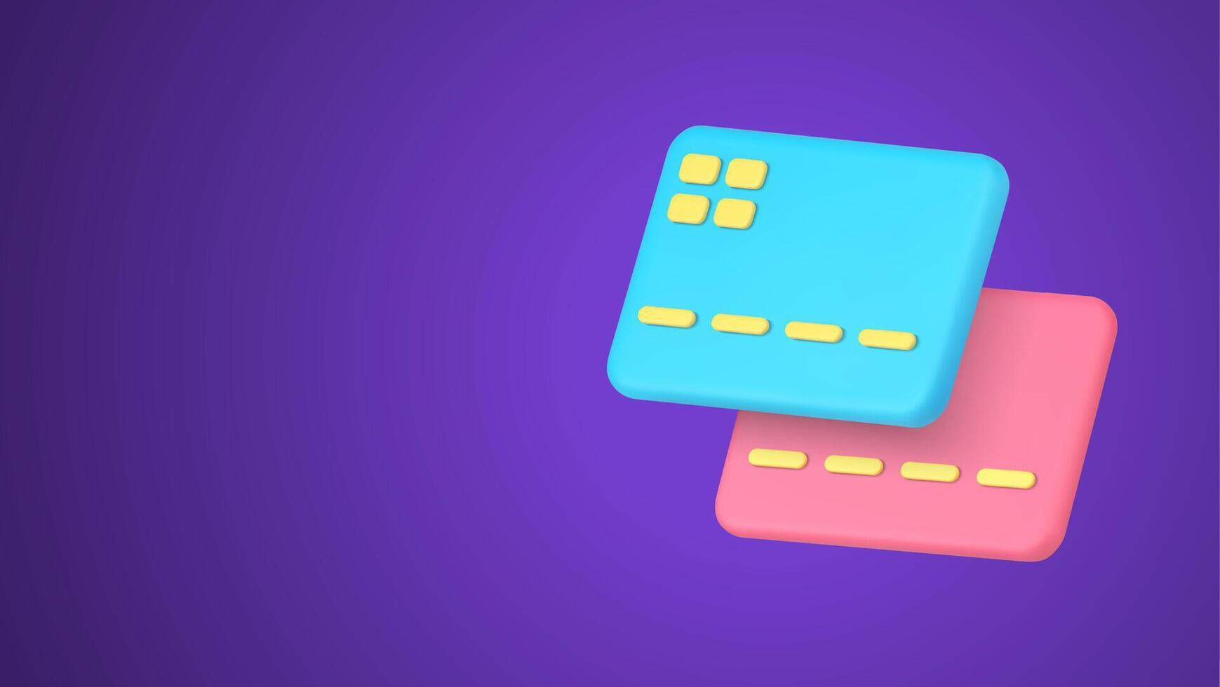 Banking transaction between credit debit card e commerce financial transfer 3d icon vector