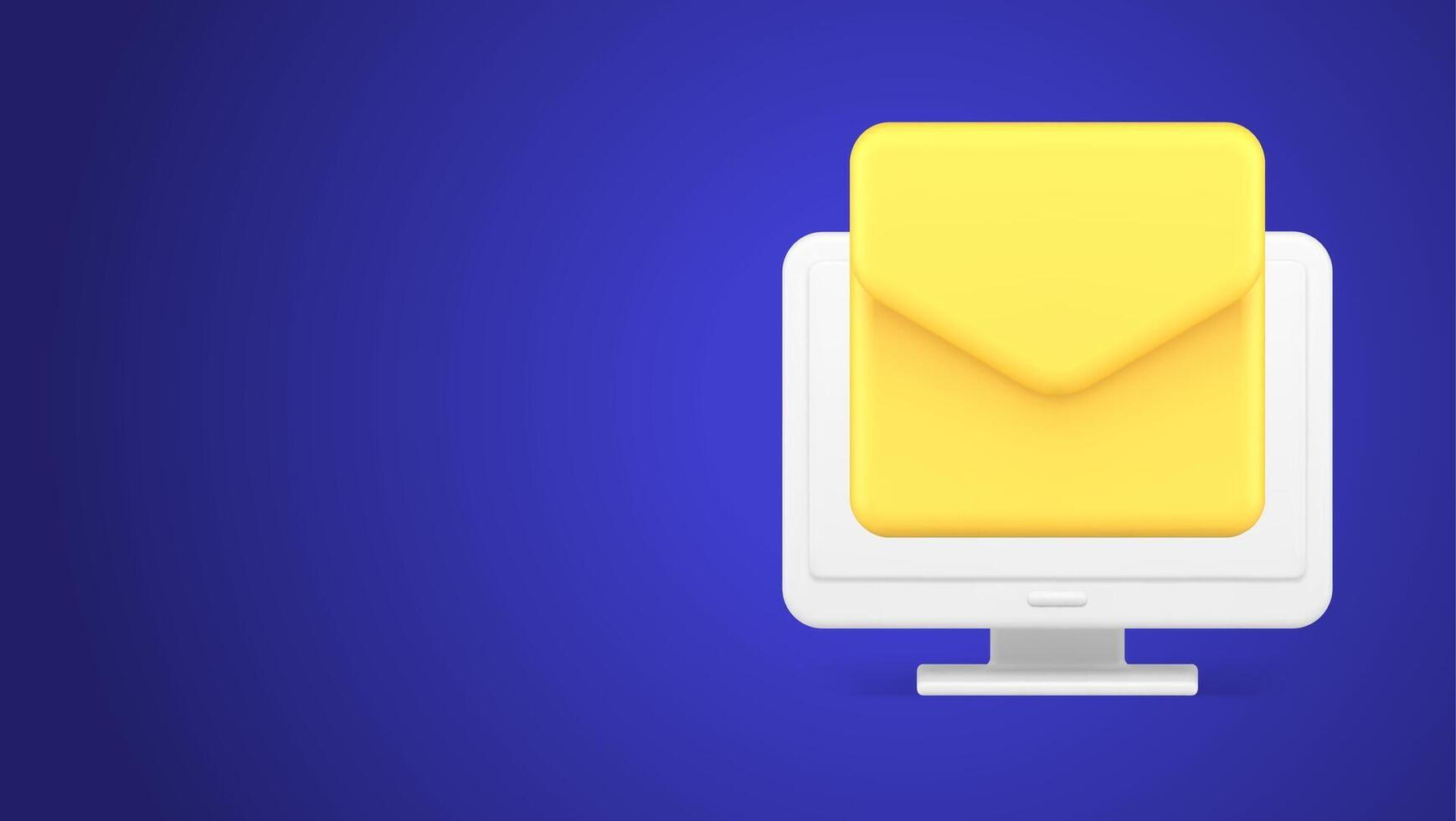 Newsletter envelope incoming message chat texting digital electronic mail service 3d icon vector