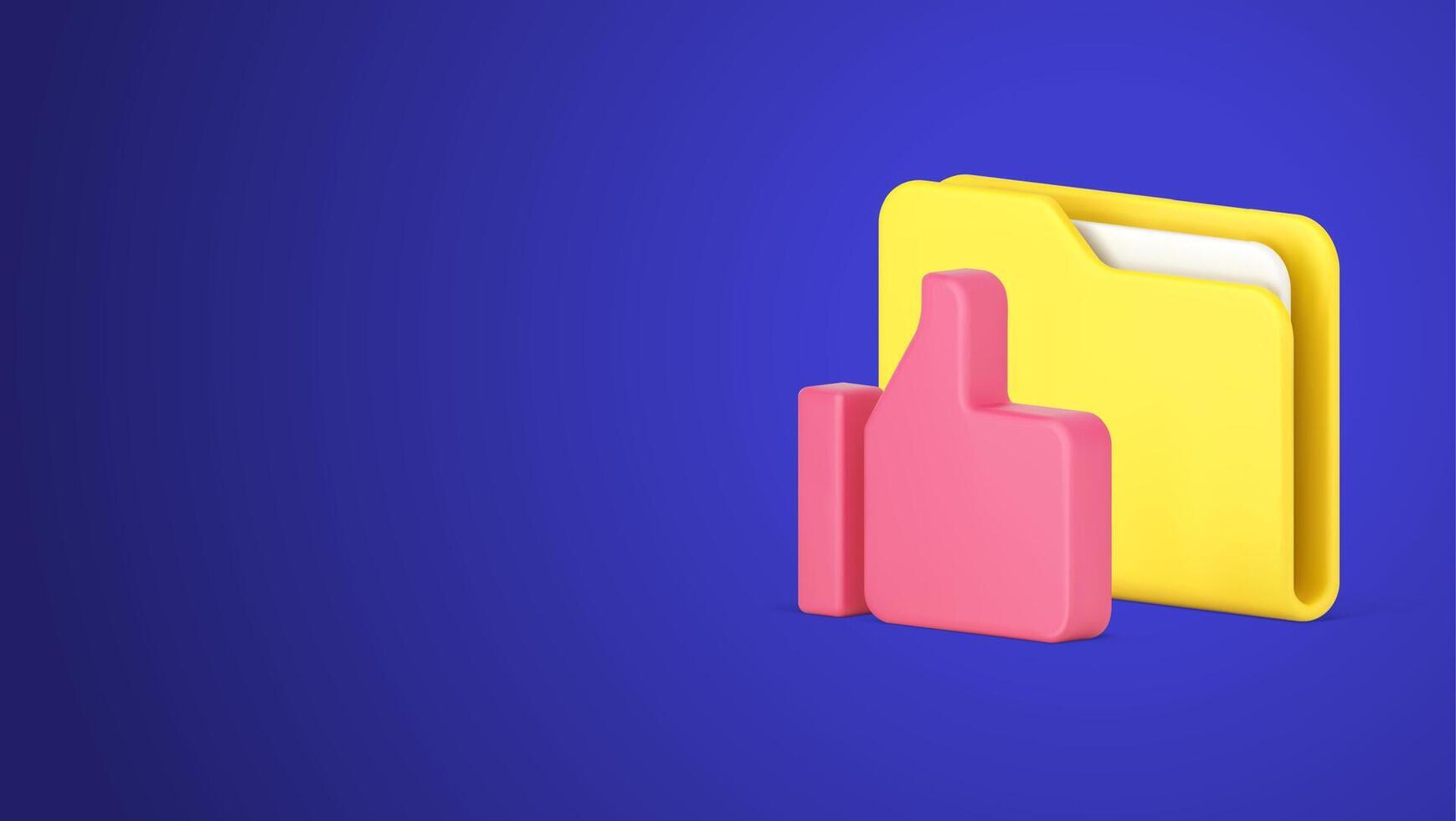 Paper folder document archive form success storage cyberspace send receive realistic 3d icon vector