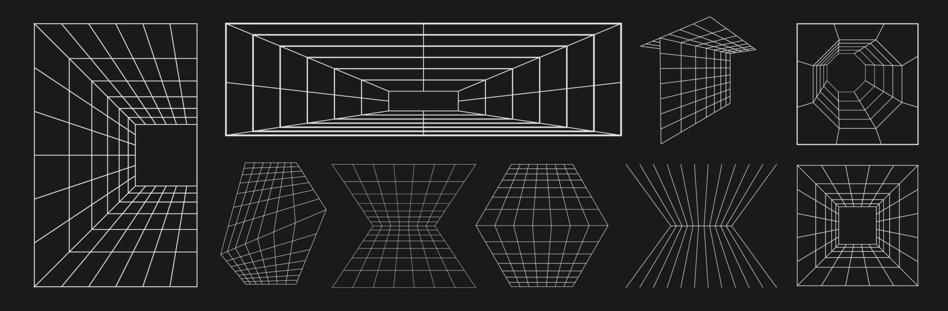 Set of retrofuturistic design elements. vector