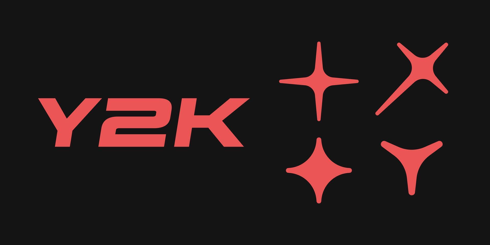 Y2K style stars set. vector