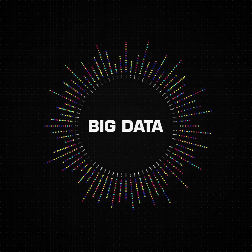 grande datos circular visualización vector