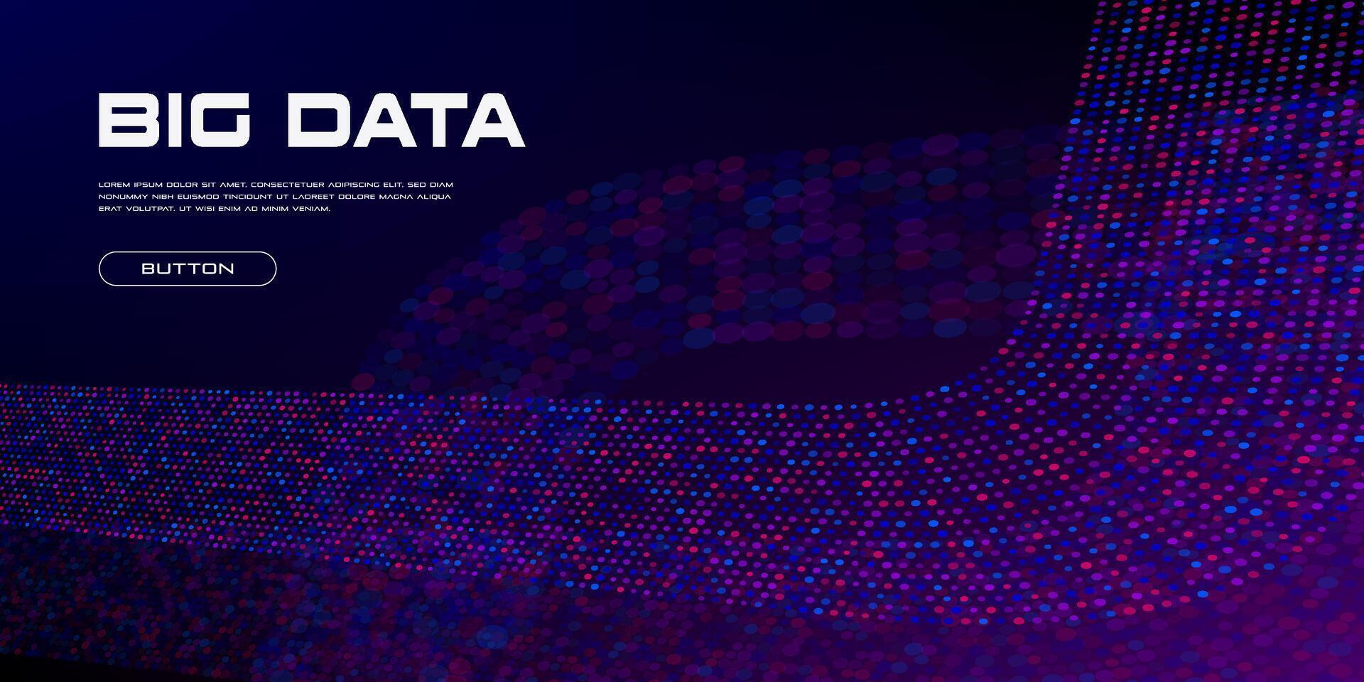 Big Data curved stream. vector