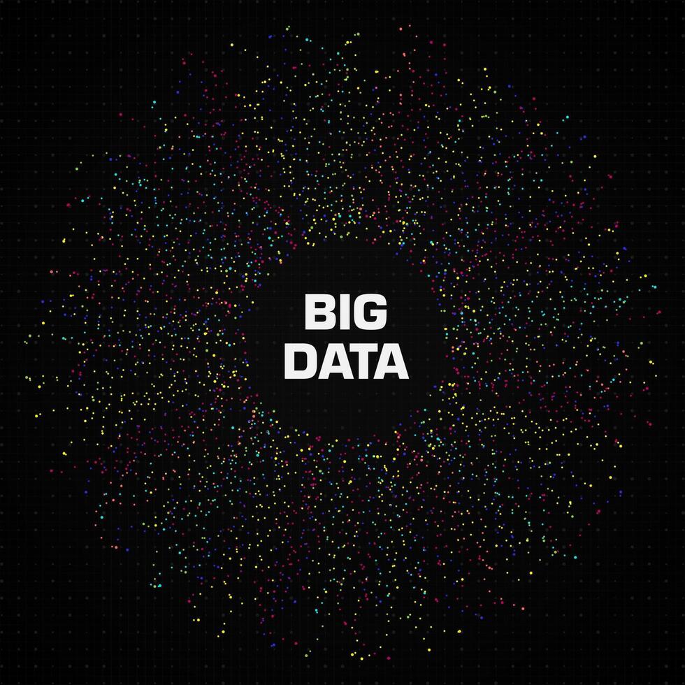 Big data circular visualization vector