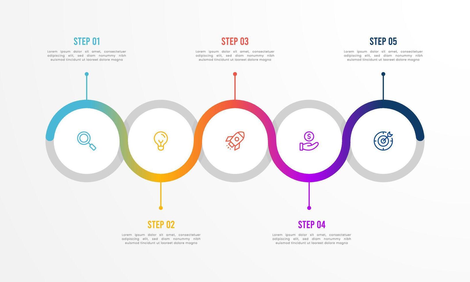 Infographic Illustration design template with icons and 5 options or steps. Can be used for process, presentations, layout, banner,info graph. element timeline 5 step option point infographics designs vector