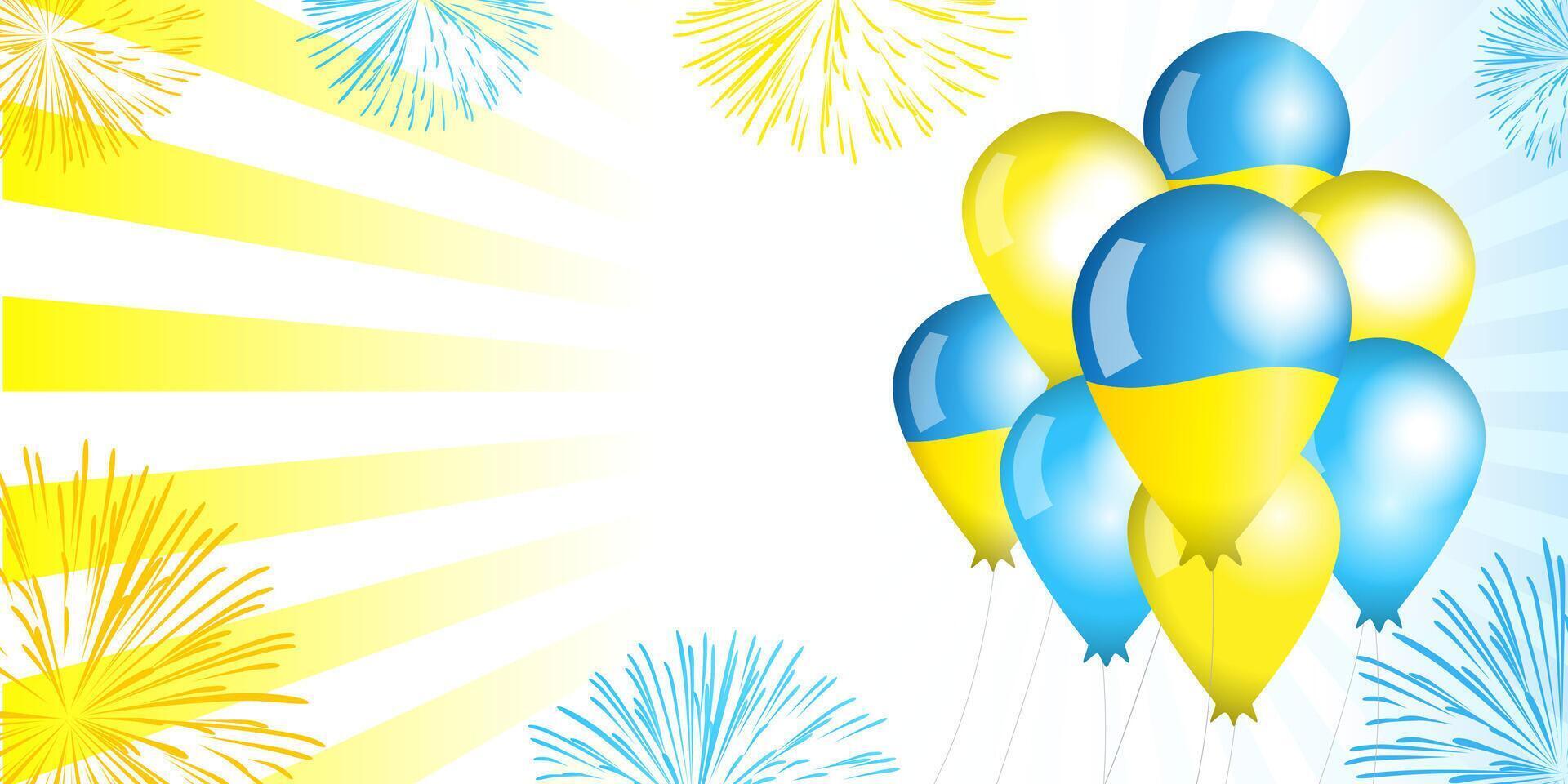 Ukrainian holiday backdrop with 3D graphic elements. vector