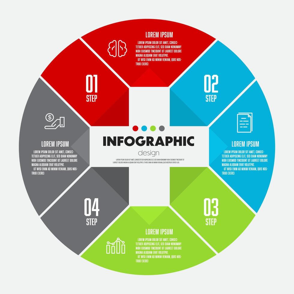 Infographics diagrams, graphs, presentations and business concept charts with 4 options. vector