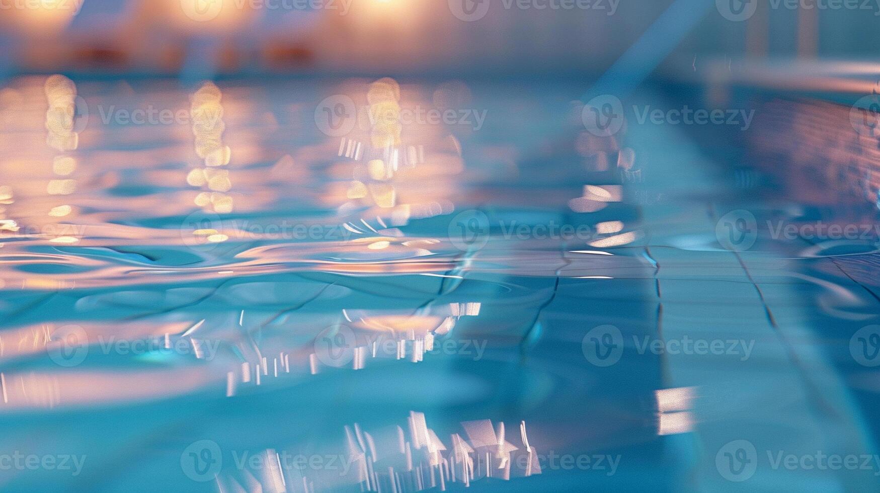 blur water in swimming pool with light reflection photo