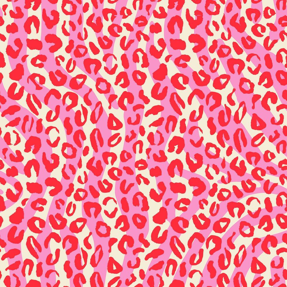 Abstract animal skinand fur print seamless pattern with nature hand drawn shapes, spots, dots and lines with textures. Vibrant jungle boho print. Modern exotic collage geometric illustration vector