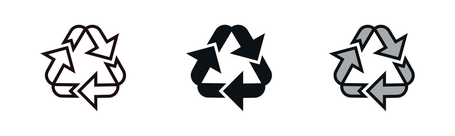 Recycle triangle arrow icon illustration vector