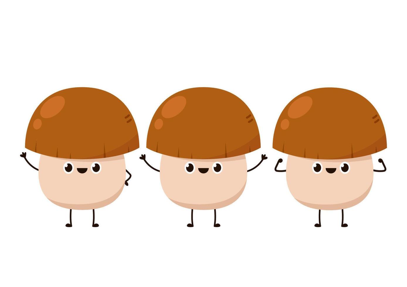 Mushroom character design. Mushroom on white background. vector