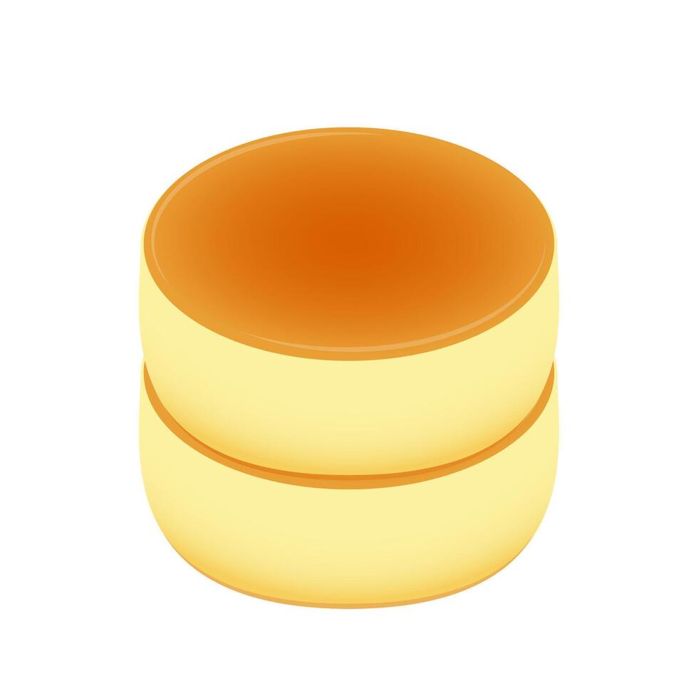Souffle pancakes . Souffle pancakes is Dessert. Souffle pancakes on white background. vector