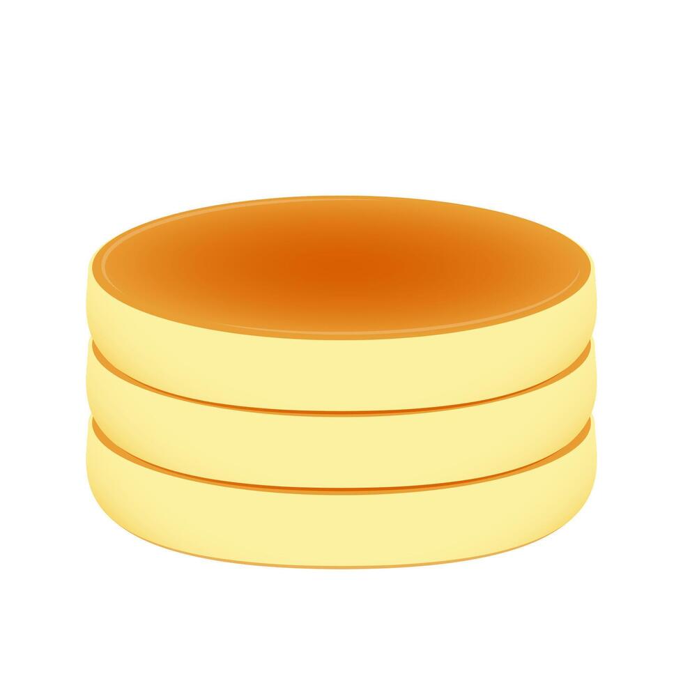 Souffle pancakes . Souffle pancakes is Dessert. Souffle pancakes on white background. vector