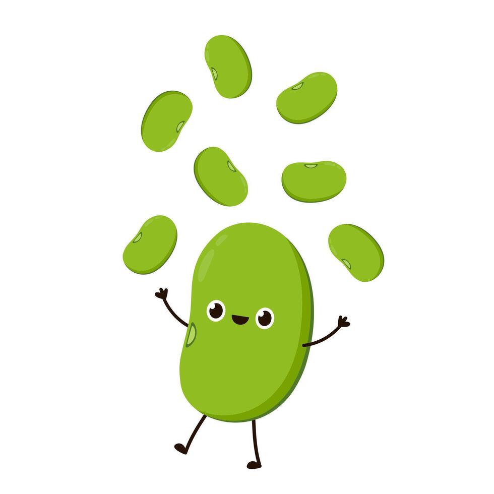 Mung Bean . Mung Bean character design. vector