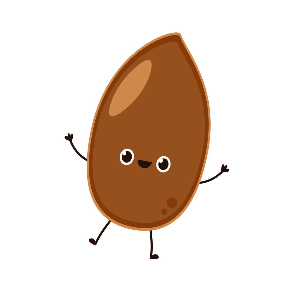 Flax seed character design. Flax seed on white background. vector