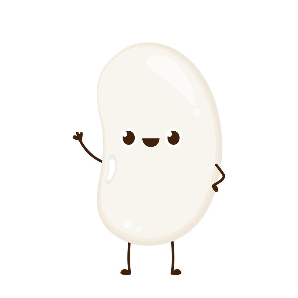 White kidney beans character design. White kidney beans . vector