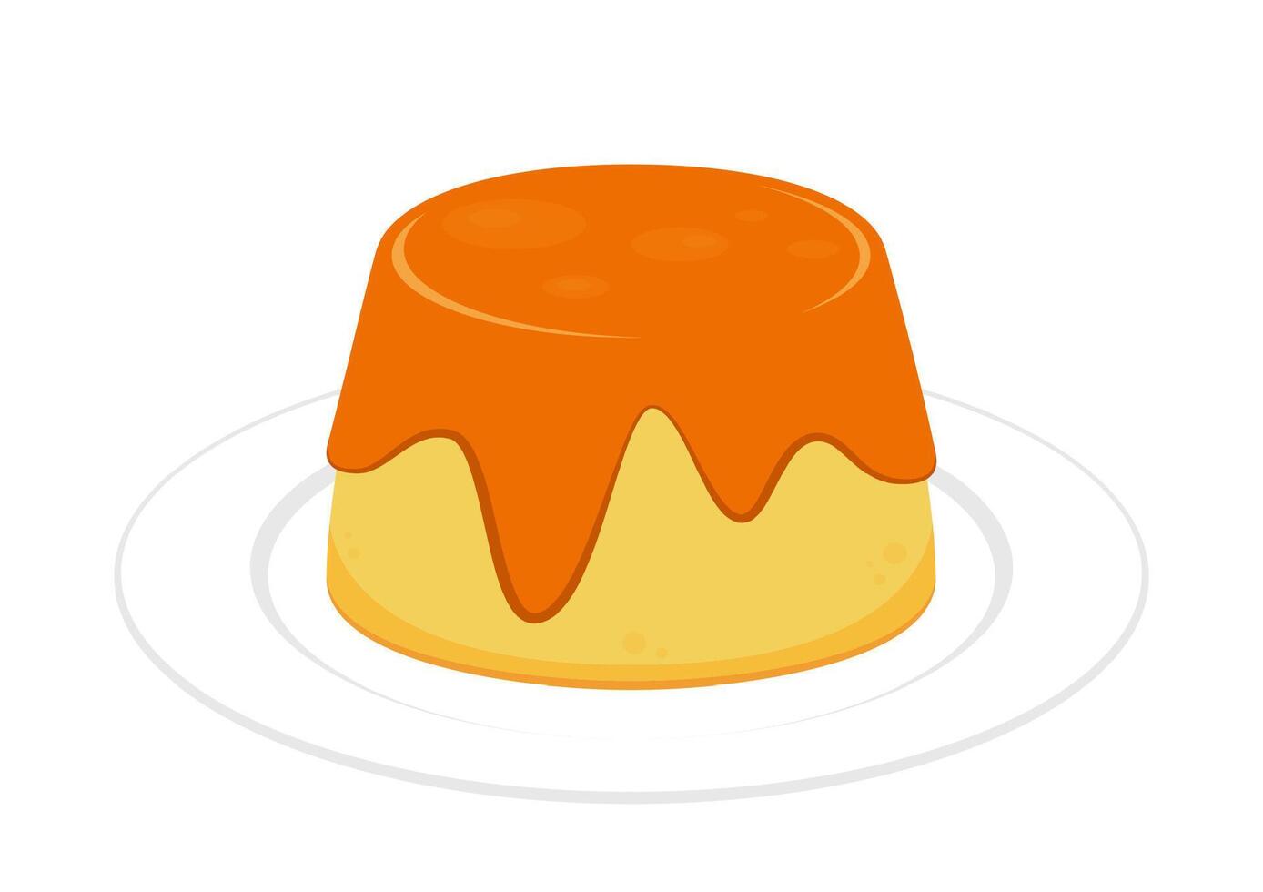 Pudding . symbol. pudding logo design. Pudding on plate. vector