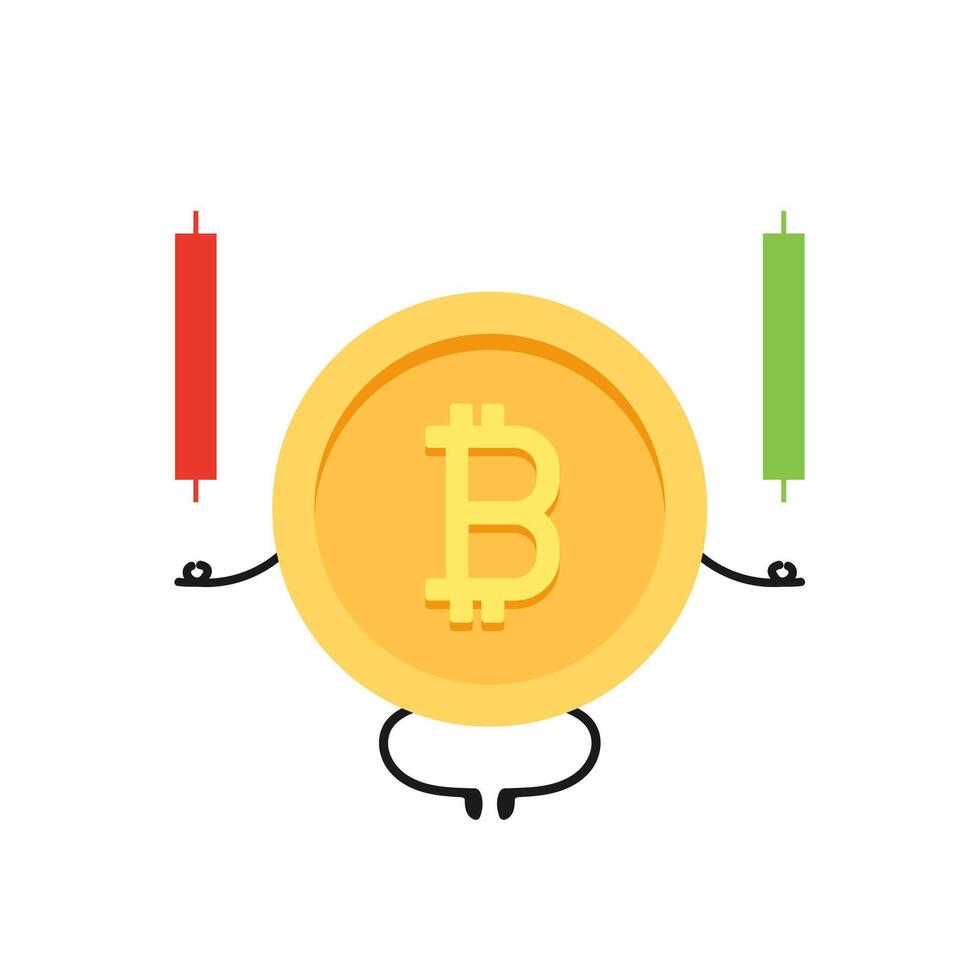 Coin character design. Bitcoin . vector