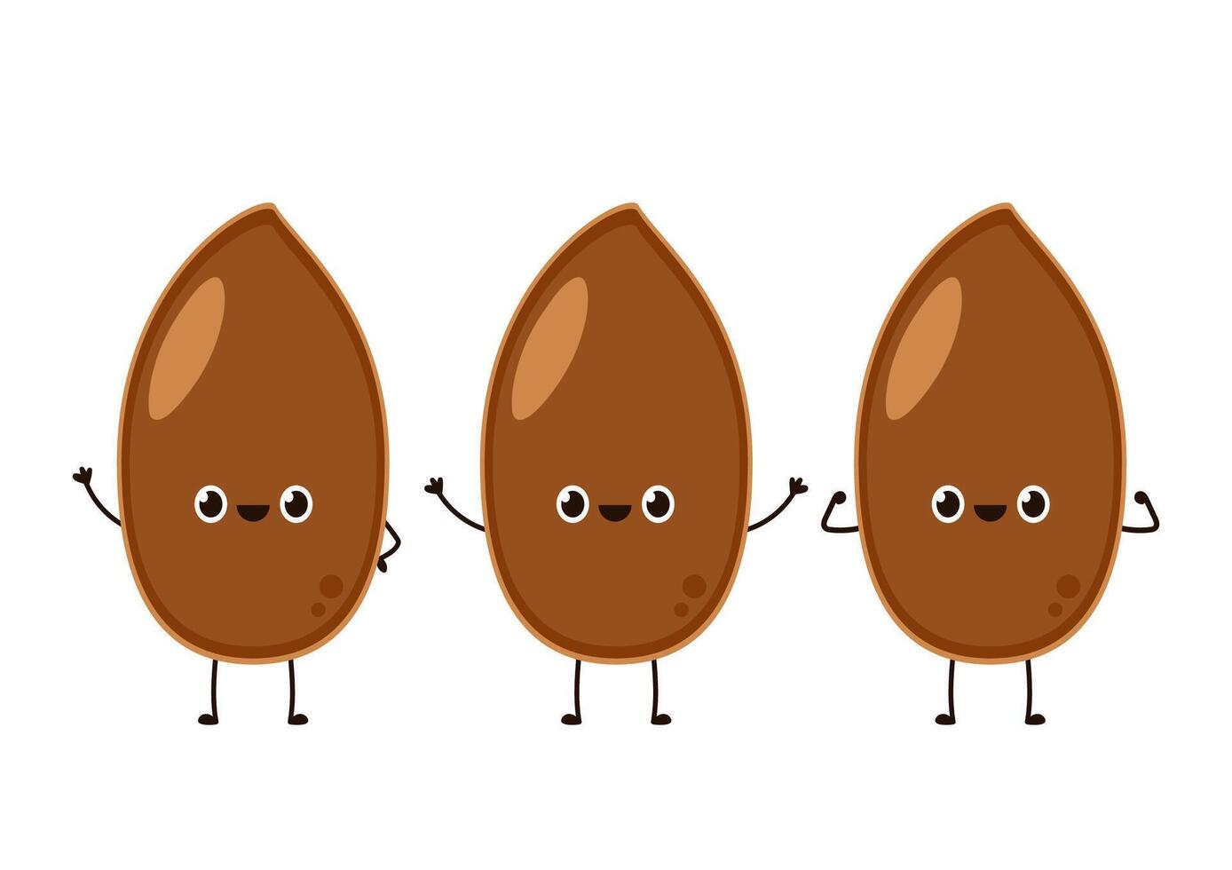 Flax seed character design. Flax seed on white background. vector
