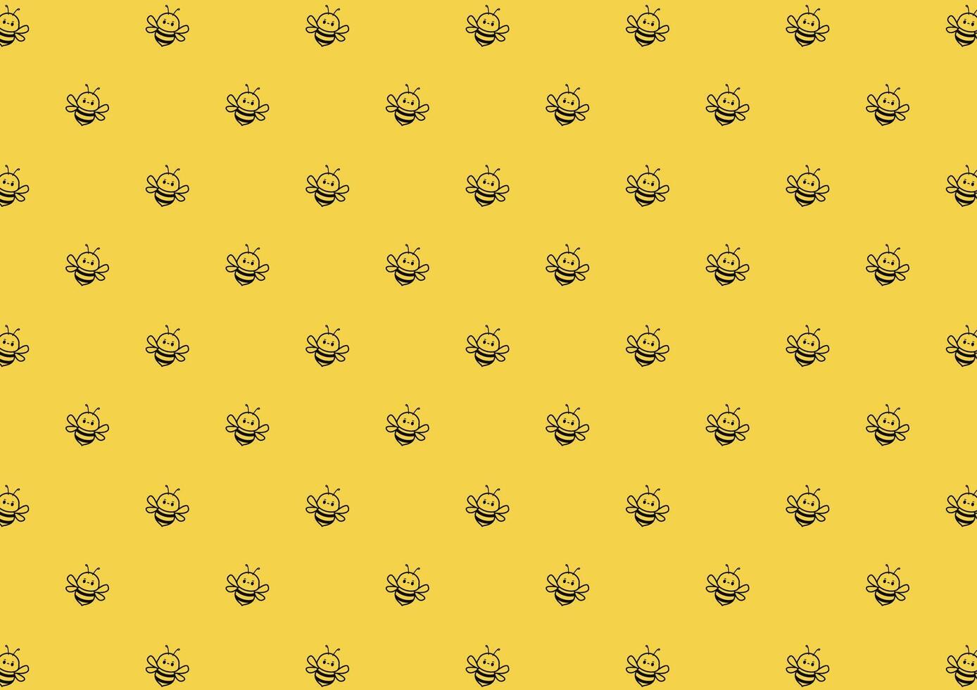 Bee pattern wallpaper. Bee cartoon . vector
