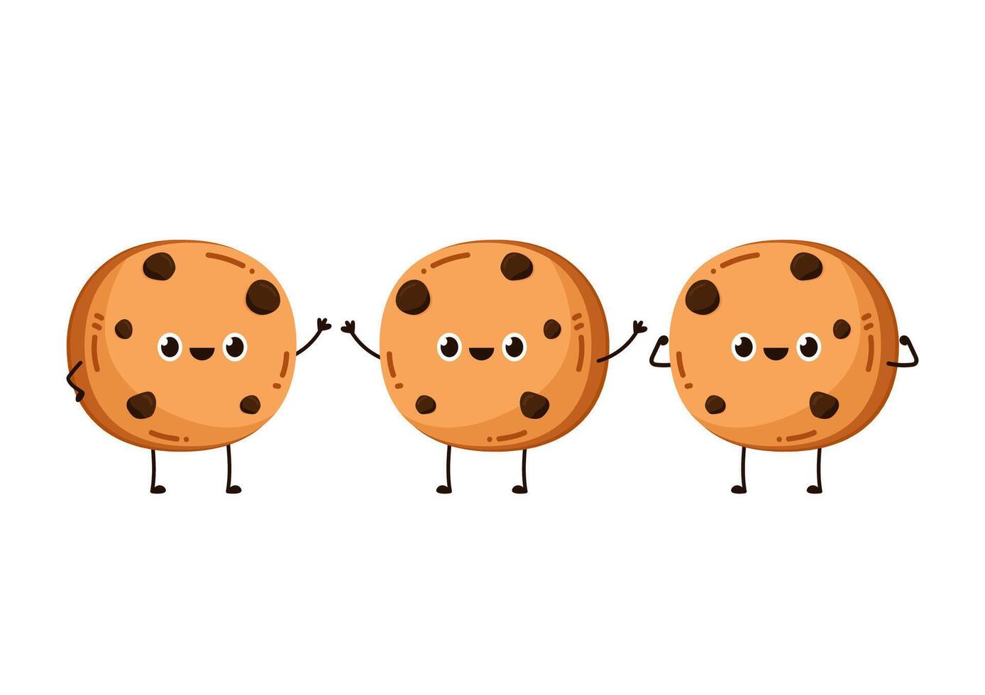 Cookie character design. Cookie on white background. vector