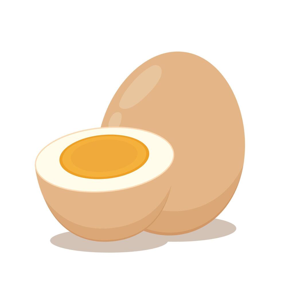 Soft Boiled Egg. Boiled Egg on white background. vector