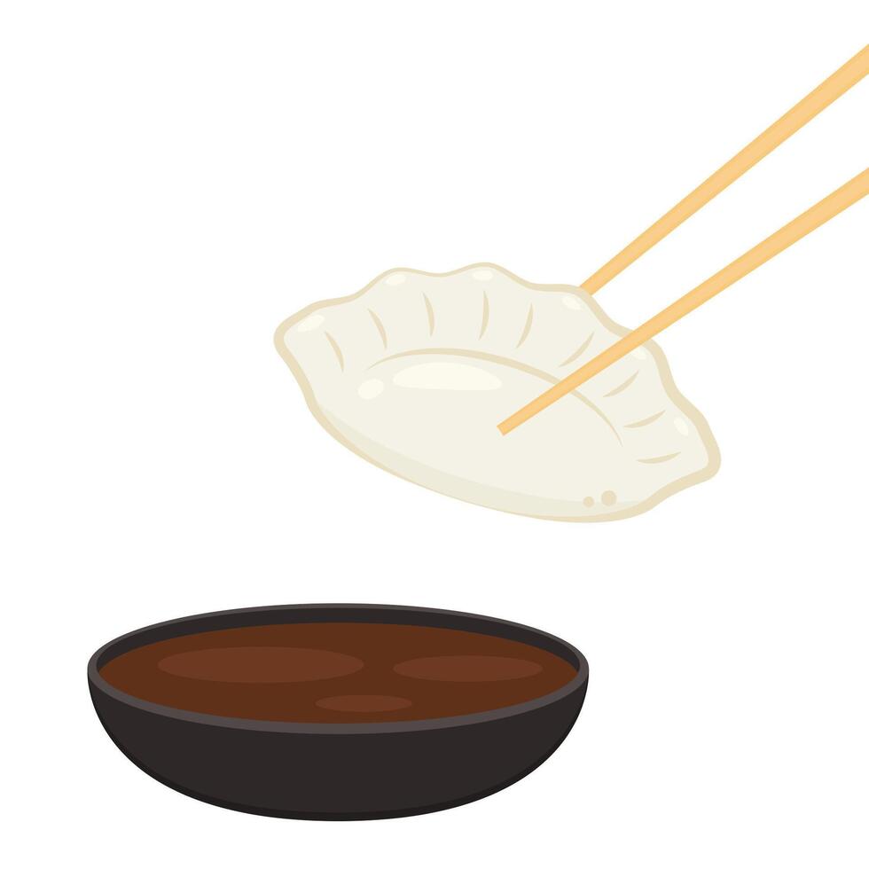 Gyoza . Gyoza is Chinese food. vector