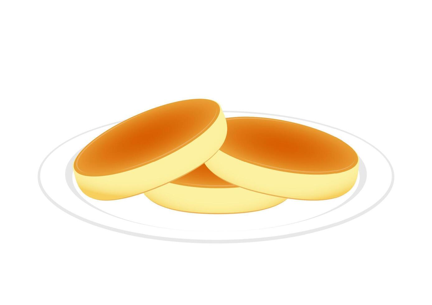 Souffle pancakes . Souffle pancakes is Dessert. Souffle pancakes on white background. vector