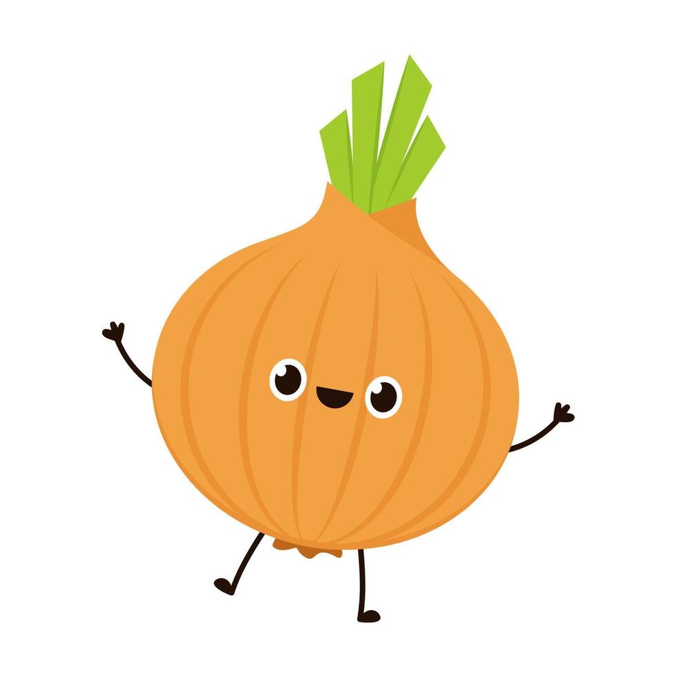 Onion character design. Onion on white background. vector