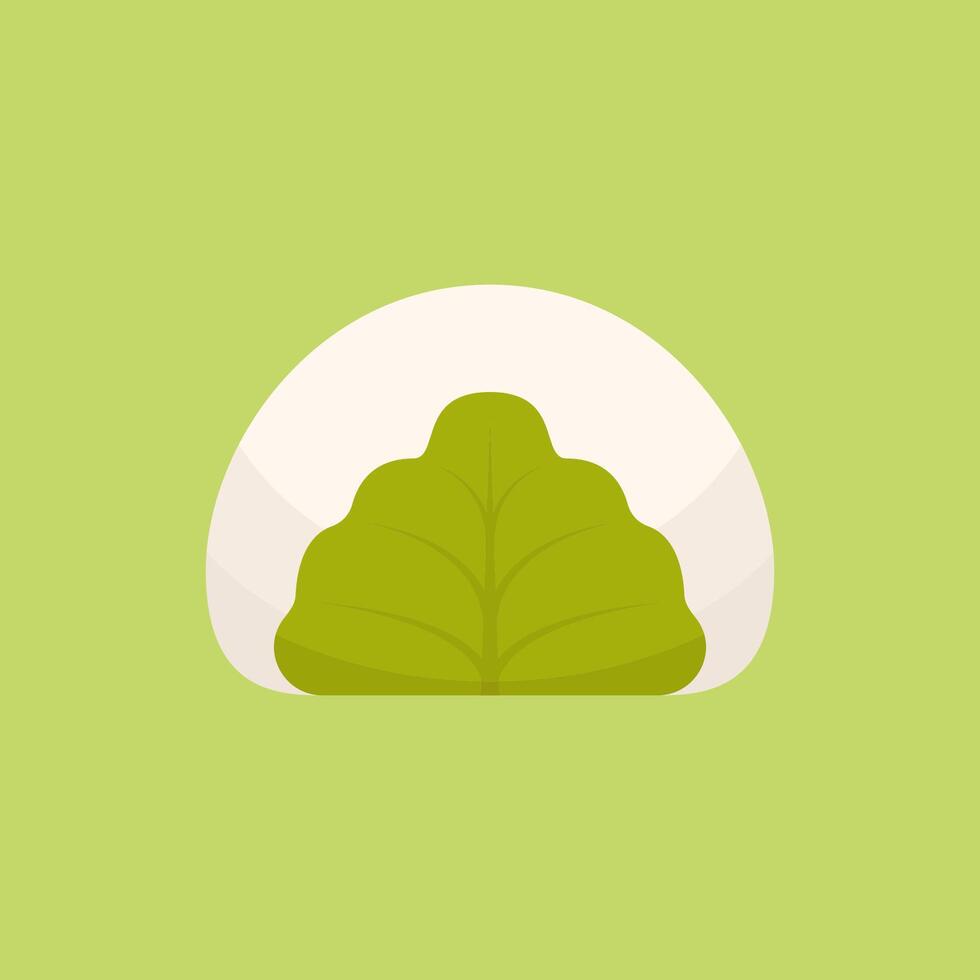 Mochi . Mochi is japan food. Mochi on green background. vector