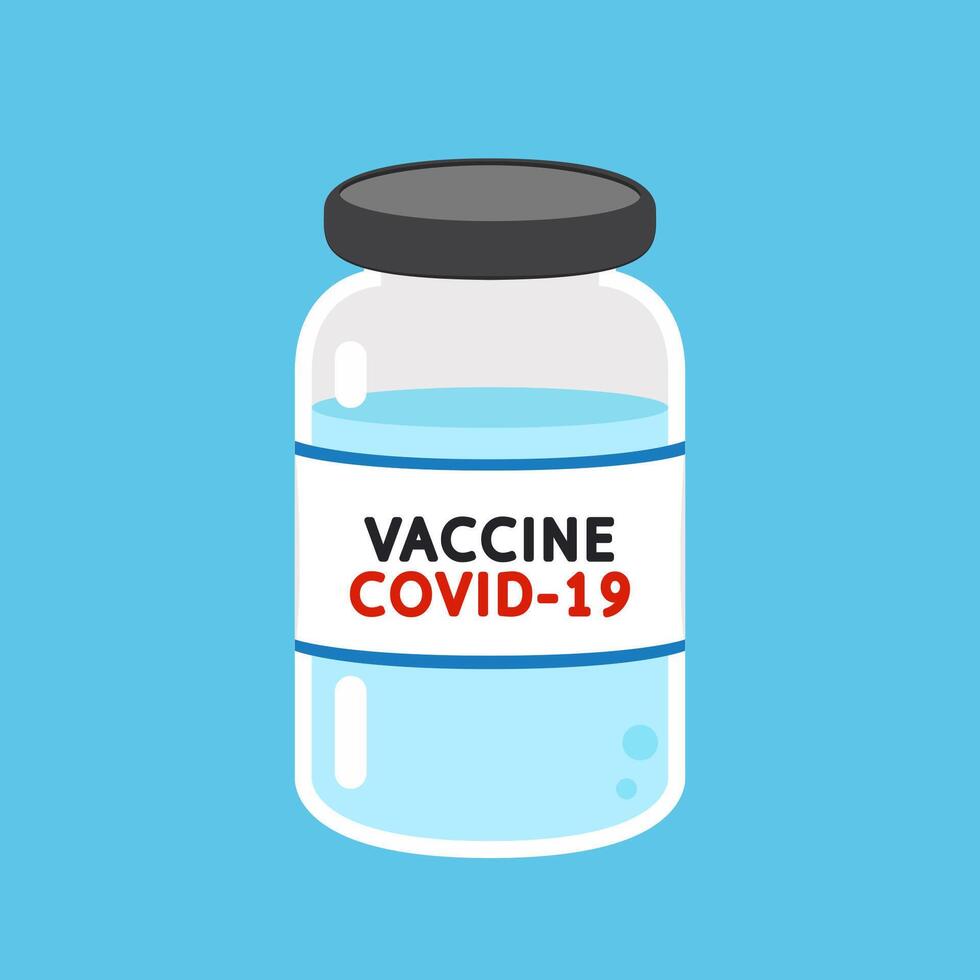 Vaccine Covid-19 . Syringe and Vaccine . Vaccine virus Covid-19. vector