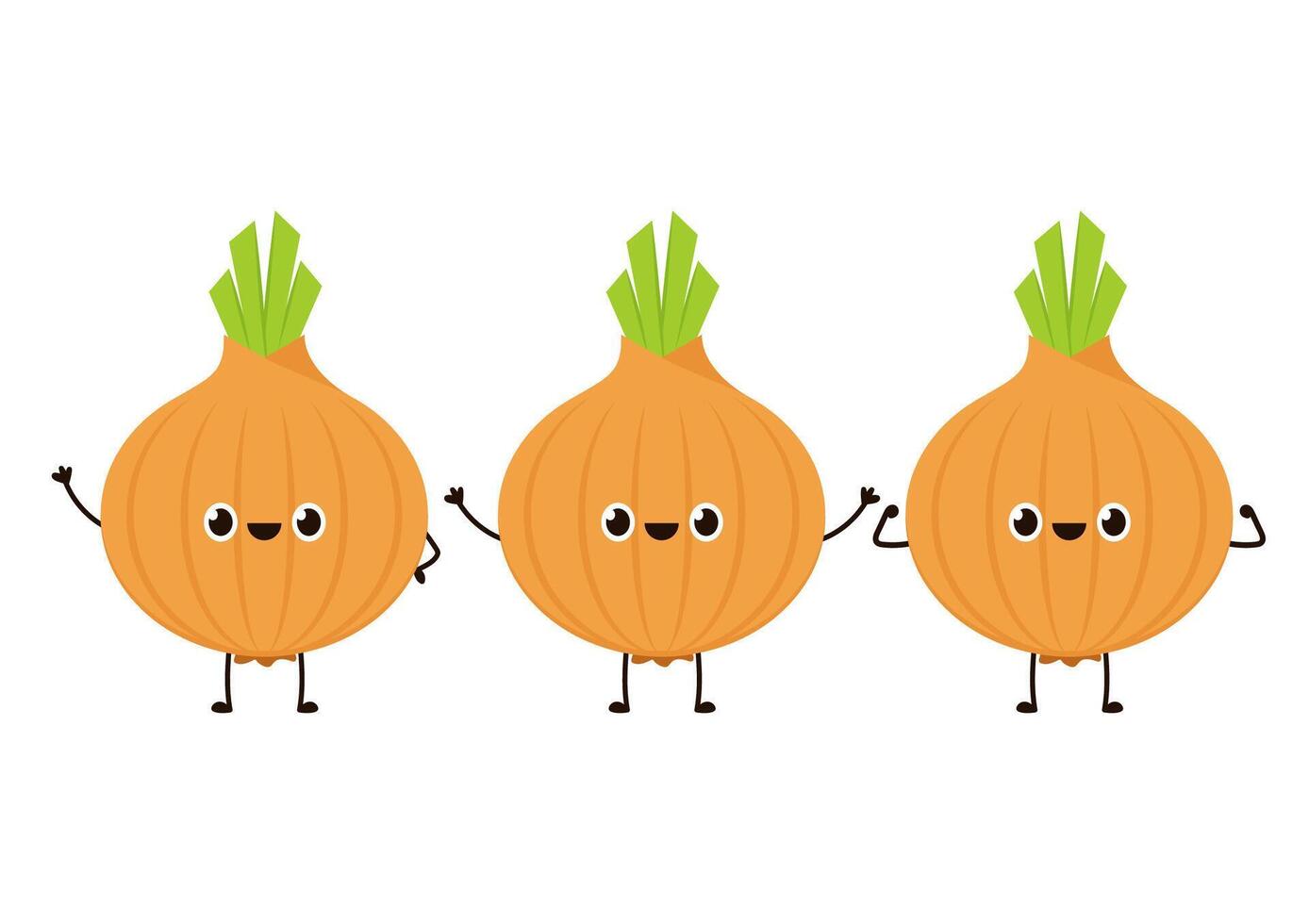 Onion character design. Onion on white background. vector
