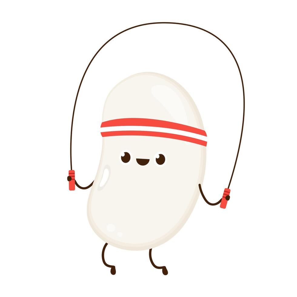 White kidney beans character design. White kidney beans . vector