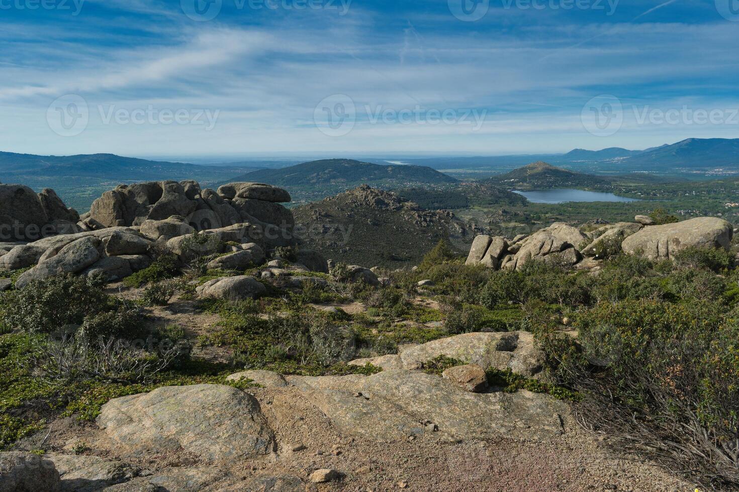 landscape, view, mountains, spring, nature, plants, spain, green photo