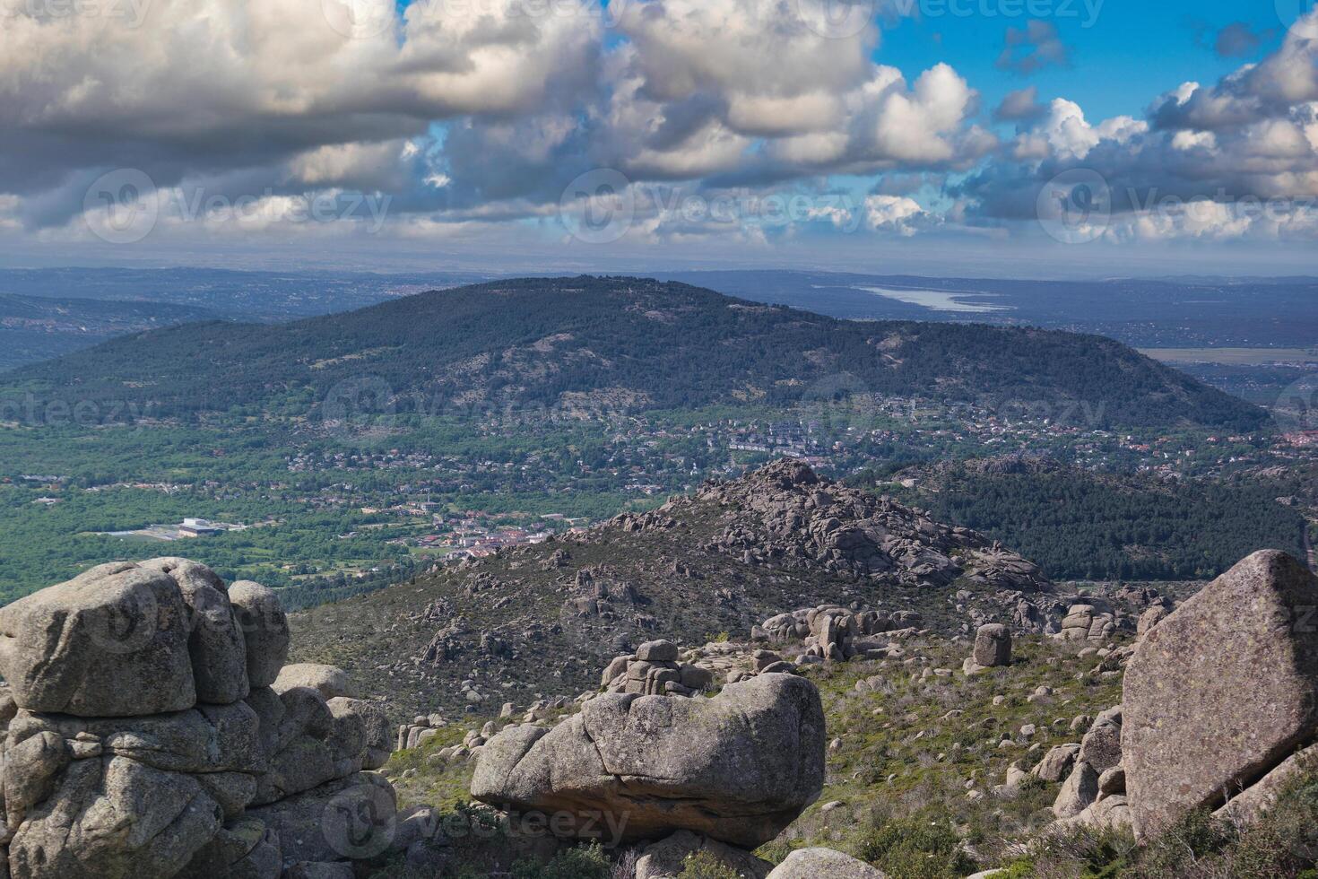 landscape, view, mountains, spring, nature, plants, spain, green photo